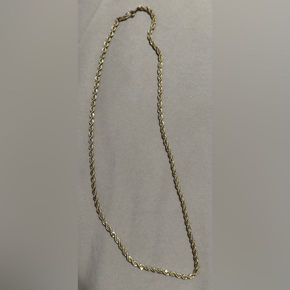 14K Gold Plated Twist Necklace 16 inch